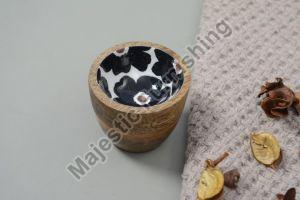 Wild Flower Wooden Bowl