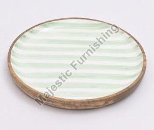 Lime Line Wooden Plates