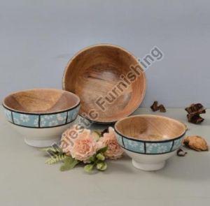 Modern Tribe Wooden Serving Bowl