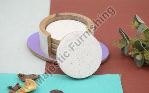 Simple Touch Wooden Coaster With Holder