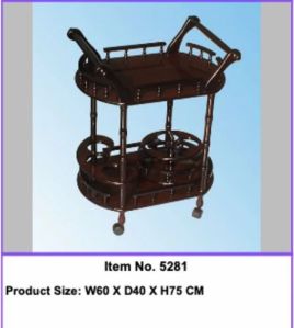 5281 Wooden Serving Trolley