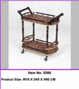 5586 Wooden Serving Trolley