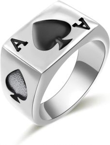 Mens Ace Silver Ring