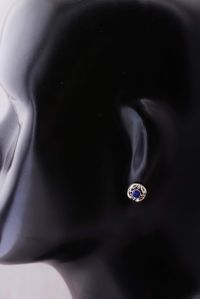 silver gemstone earring
