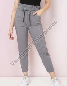 High Rise Front Tie Ladies Trouser