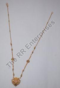 Brass Golden Single Chain Mangalsutra With Pendant
