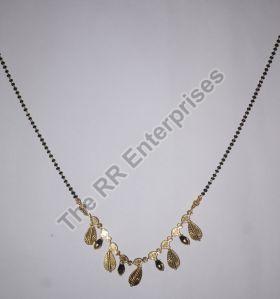 Brass Single Chain Leaves Mangalsutra With Pendant