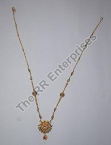 Brass Golden Single Chain Mangalsutra With Pendant