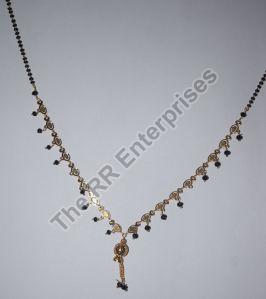 Brass Single Chain Leaves Mangalsutra With Pendant