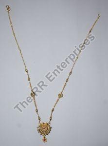 Brass Golden Single Chain Mangalsutra With Pendant