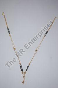 Brass Black Bead Mangalsutra Without Pendant