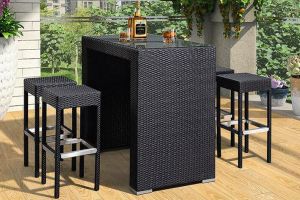 Wicker Bar Table Set