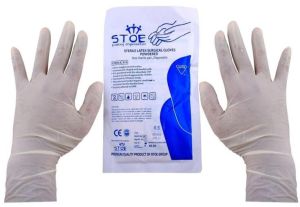 Surgical glove powdered sterile