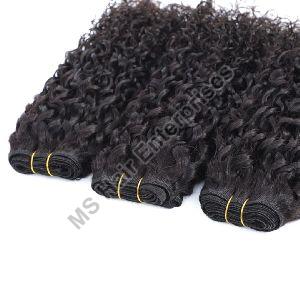 Natural Curly Human Hair Weft Extension