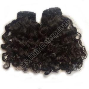 Natural Curly Human Hair Weft Extension