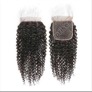 Natural Curly Black Transparent Lace Closure