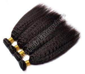 Kinky Straight Human Hair Weft Extension