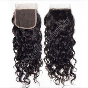 Natural Curly Black Transparent Lace Closure