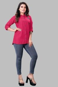 Ladies Dark Pink Casual Shirt