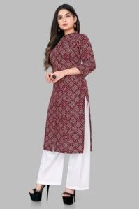 Ladies Rayon Kurti Palazzo Suit