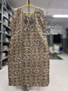 Ladies Cream Printed Kurti