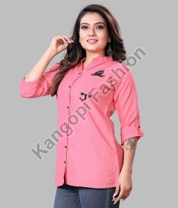 Ladies Light Pink Casual Shirt