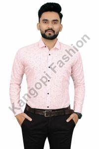 Mens Pink Stylish Cotton Shirts