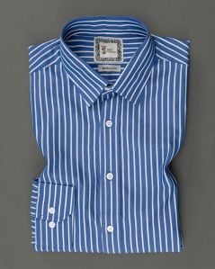 mens full sleeve shirt classic blue n white