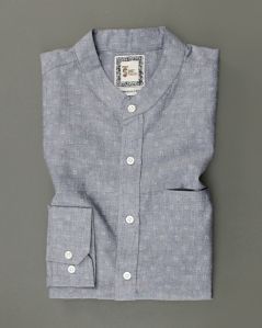 mens full sleeve shirt grey printed