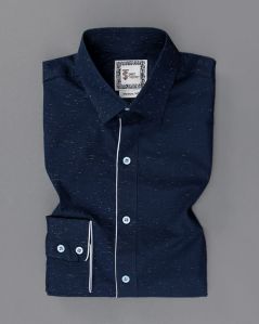 mens full sleeve shirt indigo maze