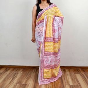 Handmade Printed Cotton Saree