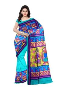 Handmade Printed Silk Saree