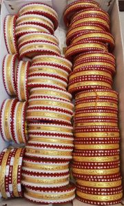 Gold Plated Acrylic Shakha Pola Bangles