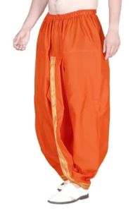 28 Inch Mens Readymade Orange Cotton Dhoti