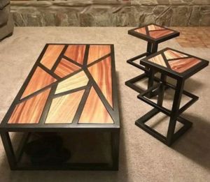 Coffee Table With 2 Stools
