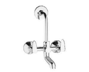 Leaf Collection Brass Wall Mixer with Long Bend Pipe