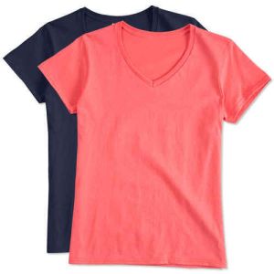 Ladies Plain V Neck T Shirt