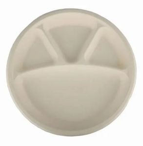 12 Inch 4 Compartment Bagasse Plate