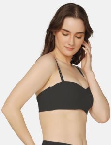 Curvy Love Plus Size Balconette Design Soft Padded Black Bra