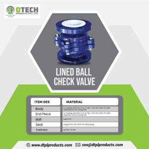 lined ball check valve