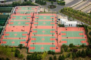 synthetic basketball court