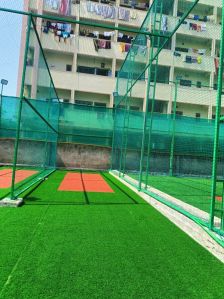 cricket net with grass