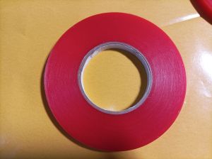 Double Sided Polyester Tape with Red Liner