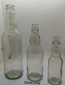 Silver Pag Glass Liquor Bottle