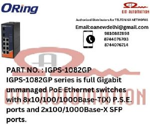 ORING IGPS-1082GP Series Industrial 10-port unmanaged Gigabit PoE Ethernet switch