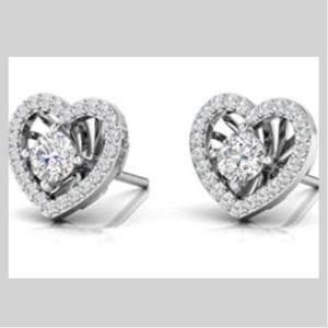 Heart diamond earrings