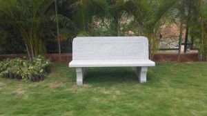 Granite Garden Bench With Back