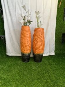 Black & Orange Decorative Fiber Planter