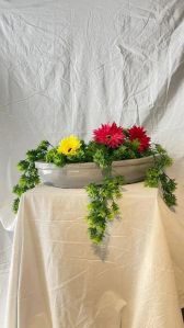 Grey Decorative Fiber Planter