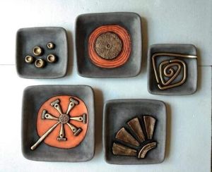 Square Terracotta Hanging Wall Plate